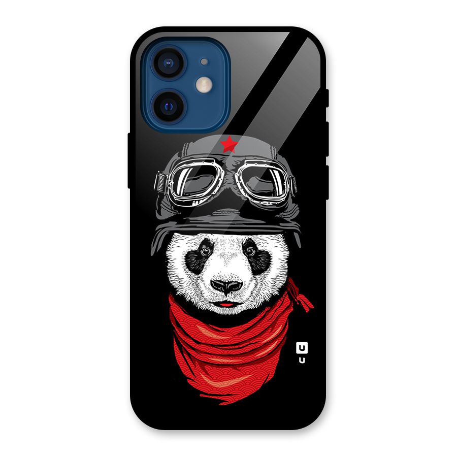Cool Panda Soldier Art Glass Back Case for iPhone 12 Mini