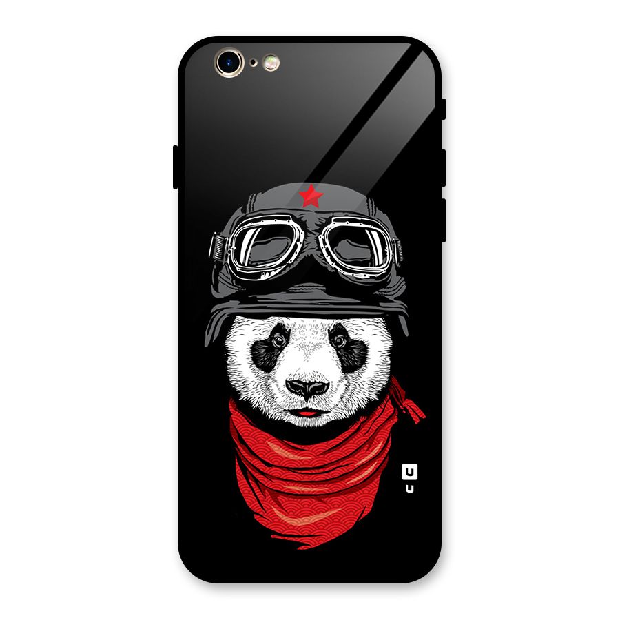 Cool Panda Soldier Art Glass Back Case for iPhone 6 6S