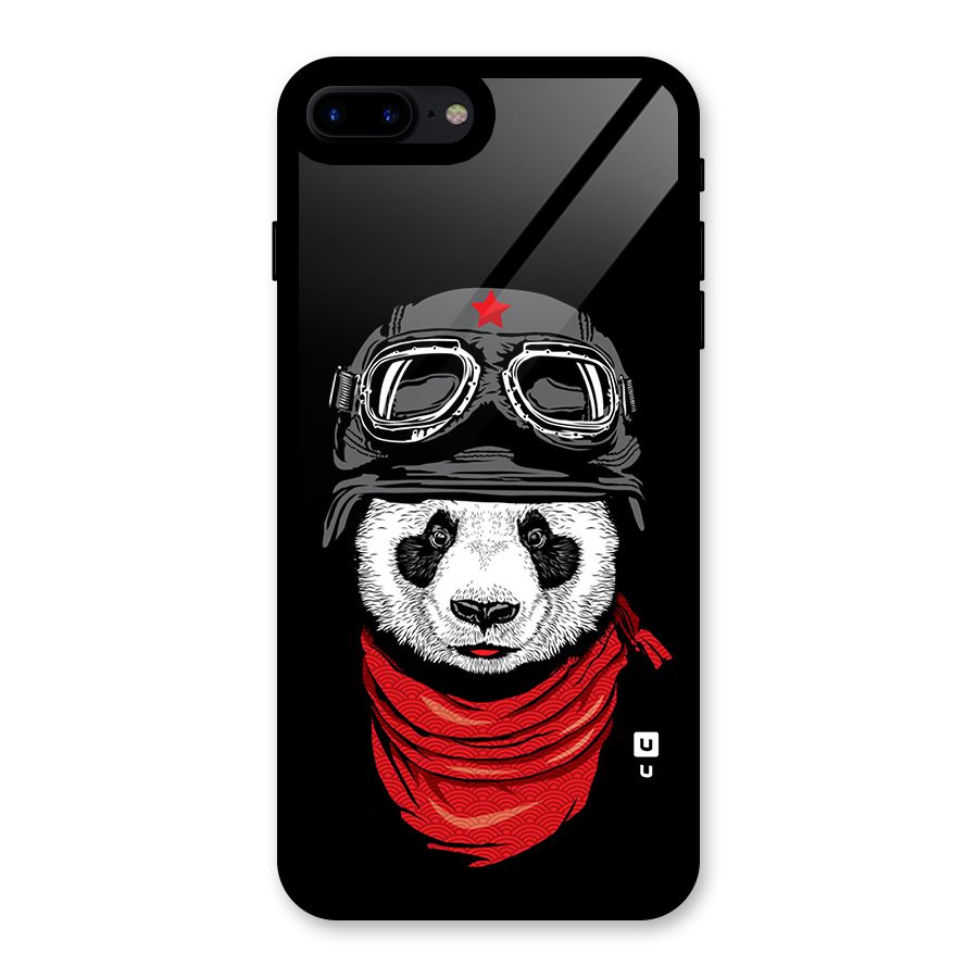 Cool Panda Soldier Art Glass Back Case for iPhone 8 Plus