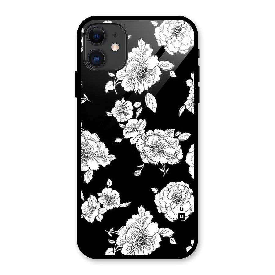Cool Pattern Flowers Glass Back Case for iPhone 11