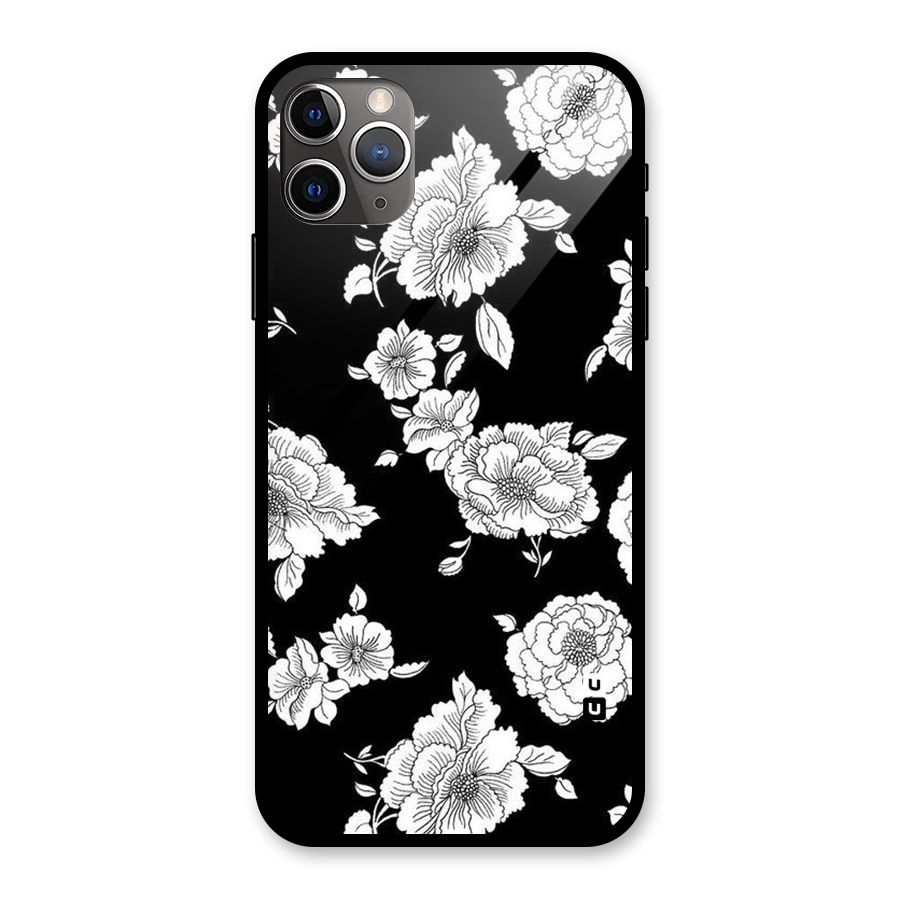 Cool Pattern Flowers Glass Back Case for iPhone 11 Pro Max