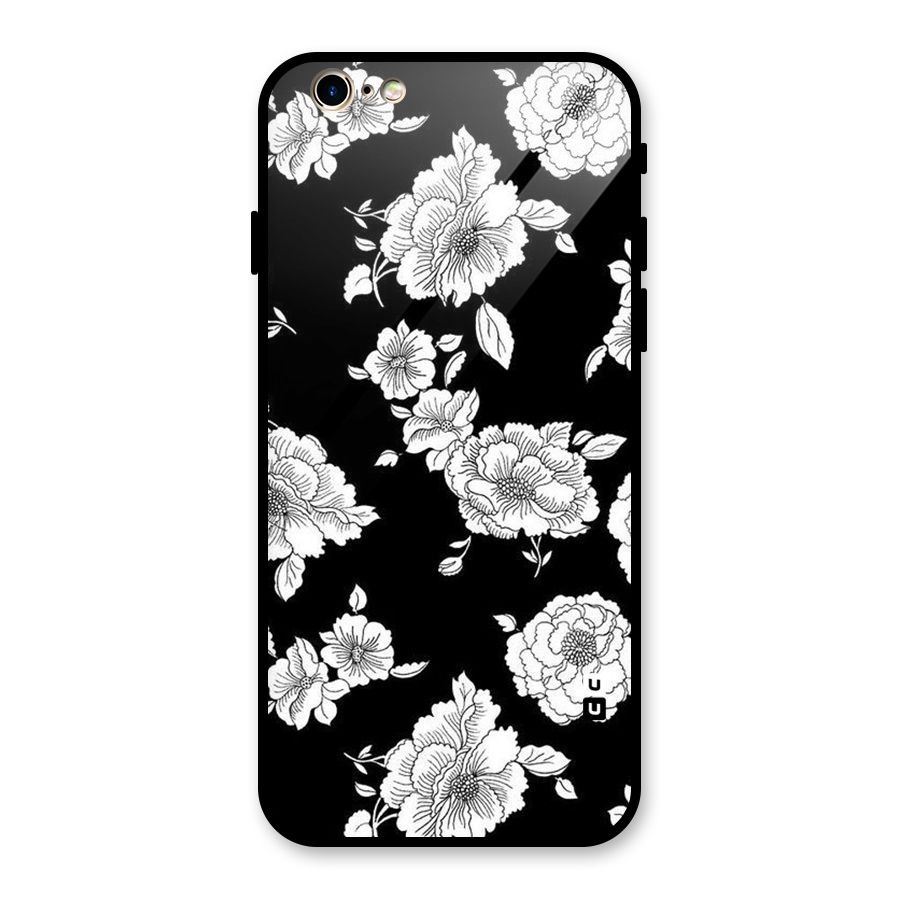Cool Pattern Flowers Glass Back Case for iPhone 6 6S