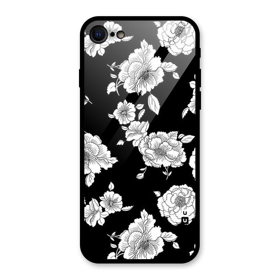 Cool Pattern Flowers Glass Back Case for iPhone 7