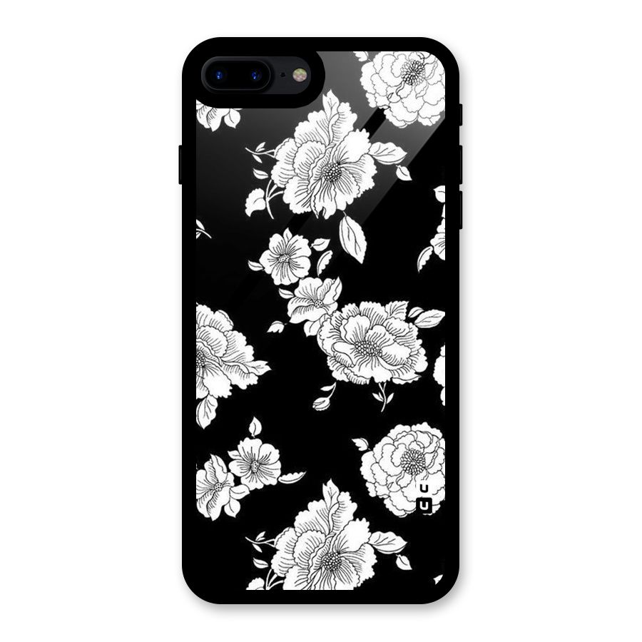 Cool Pattern Flowers Glass Back Case for iPhone 8 Plus