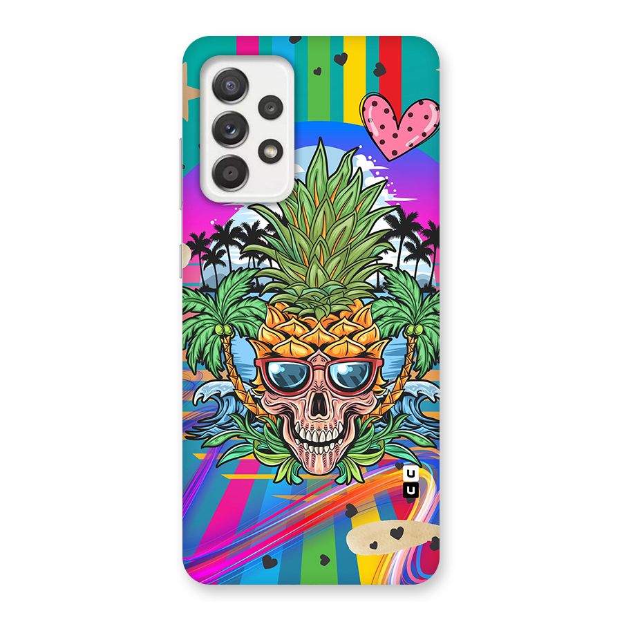 Cool Pineapple Skull Glass Back Case for Galaxy A52
