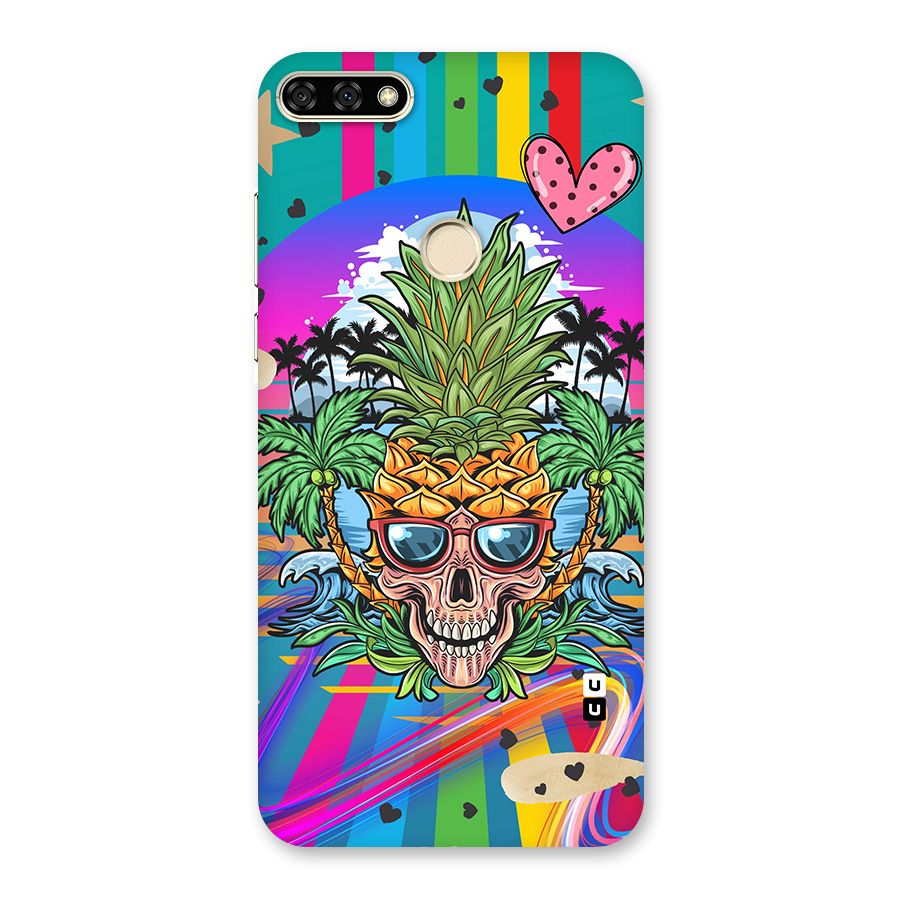 Cool Pineapple Skull Back Case for Honor 7A