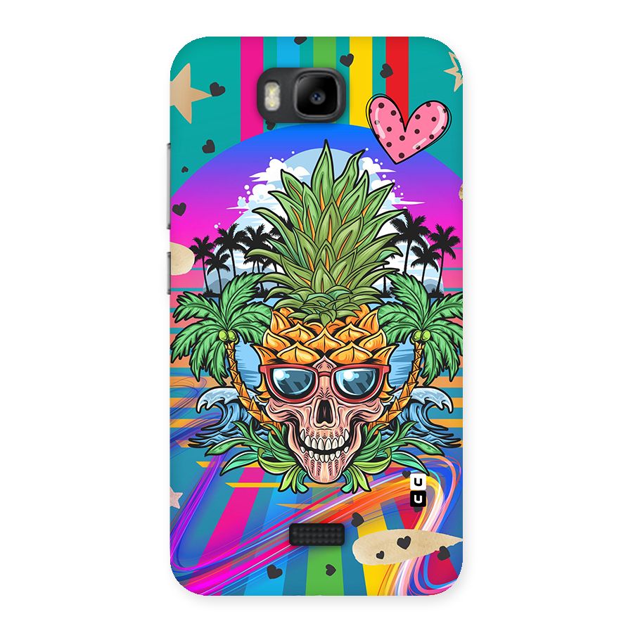 Cool Pineapple Skull Back Case for Honor Bee