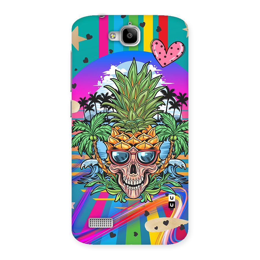 Cool Pineapple Skull Back Case for Honor Holly