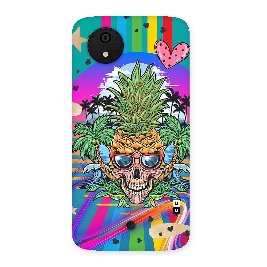 Cool Pineapple Skull Back Case for Micromax Canvas A1