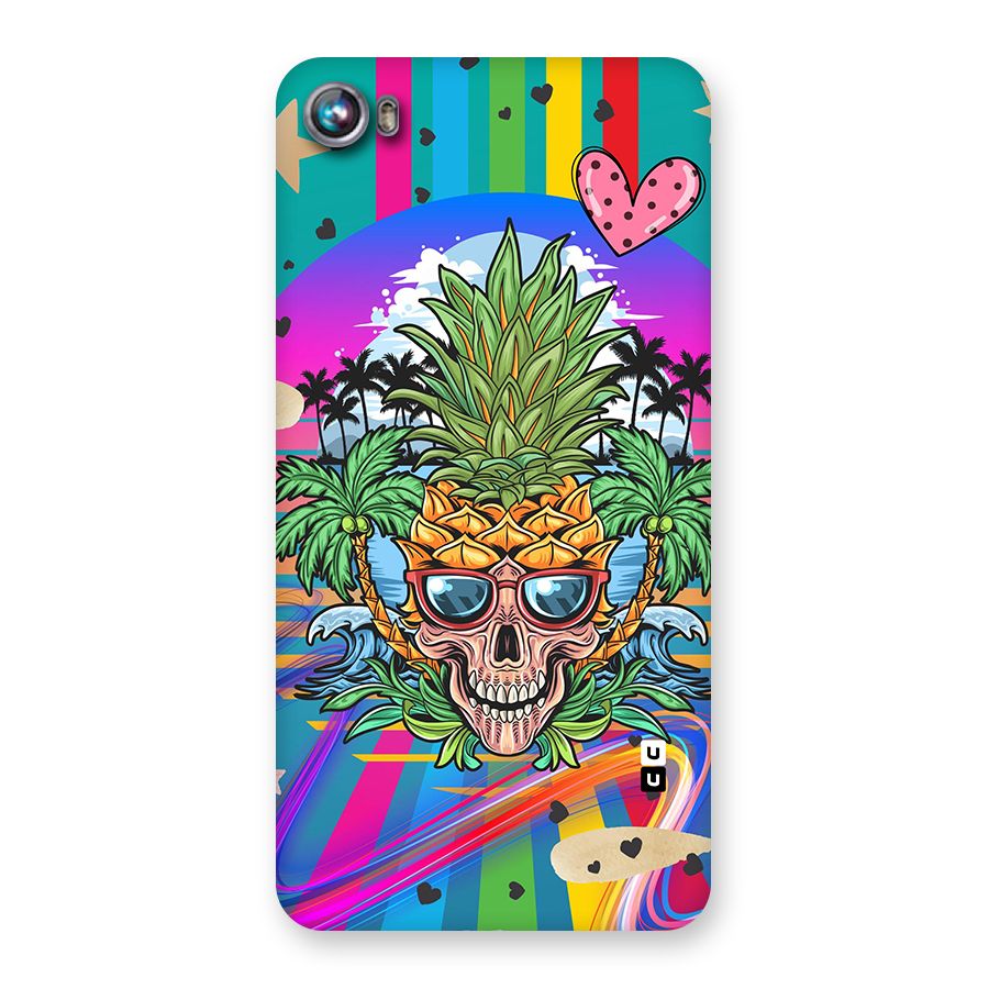 Cool Pineapple Skull Back Case for Micromax Canvas Fire 4 A107