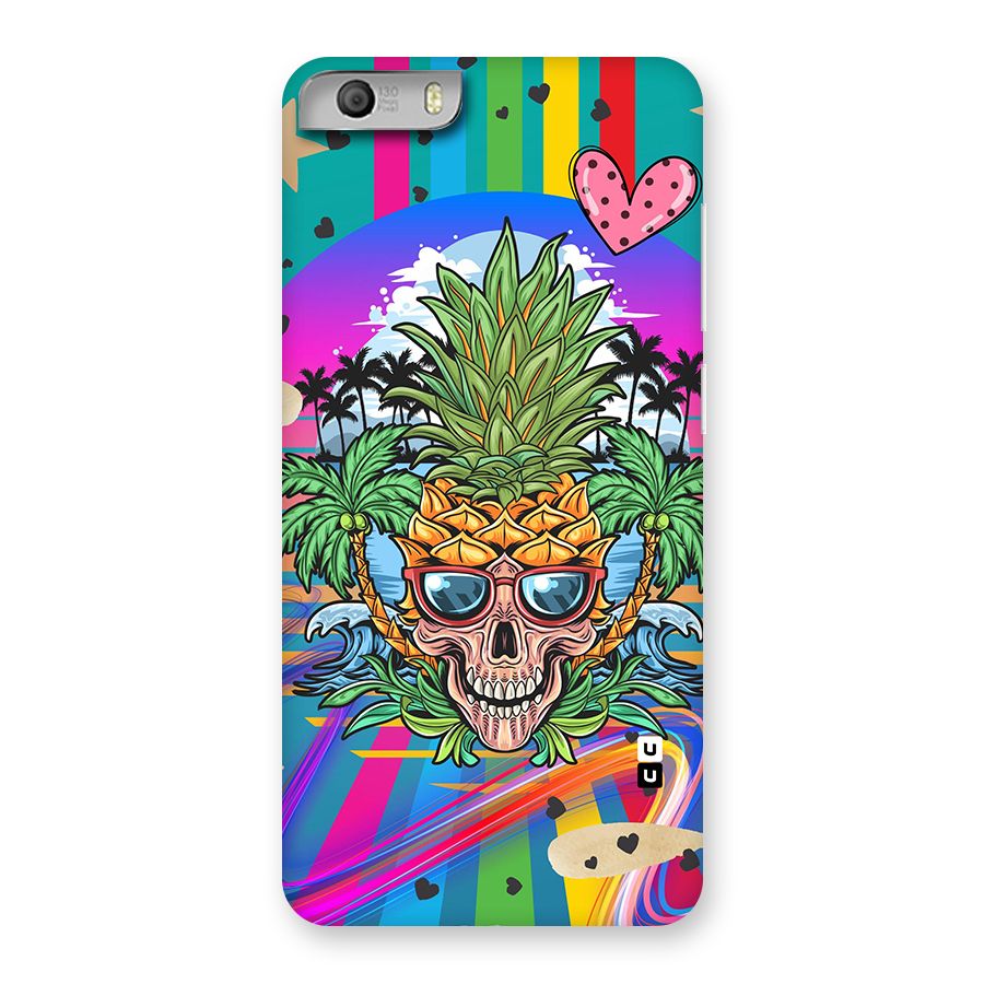 Cool Pineapple Skull Back Case for Micromax Canvas Knight 2