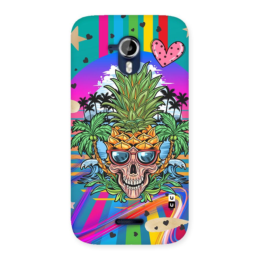 Cool Pineapple Skull Back Case for Micromax Canvas Magnus A117