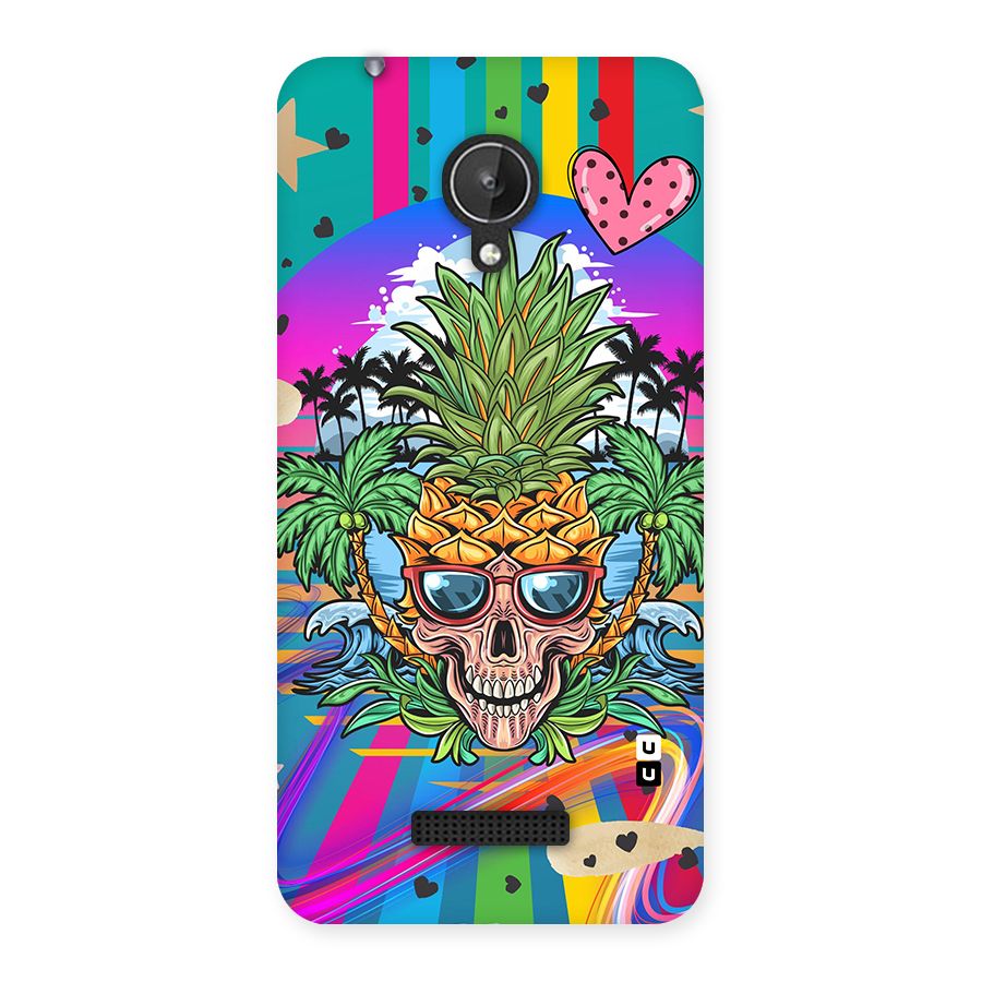 Cool Pineapple Skull Back Case for Micromax Canvas Spark Q380