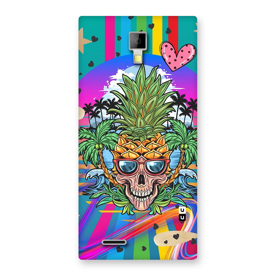 Cool Pineapple Skull Back Case for Micromax Canvas Xpress A99