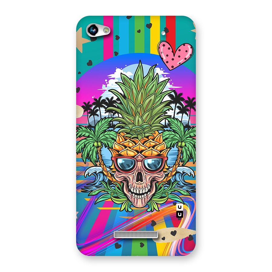Cool Pineapple Skull Back Case for Micromax Hue 2