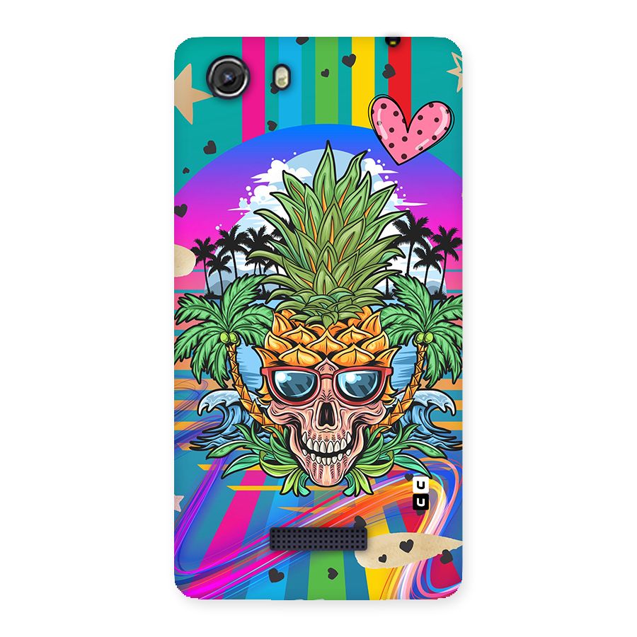 Cool Pineapple Skull Back Case for Micromax Unite 3