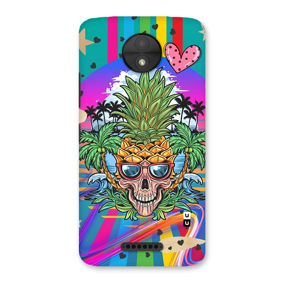 Cool Pineapple Skull Back Case for Moto C