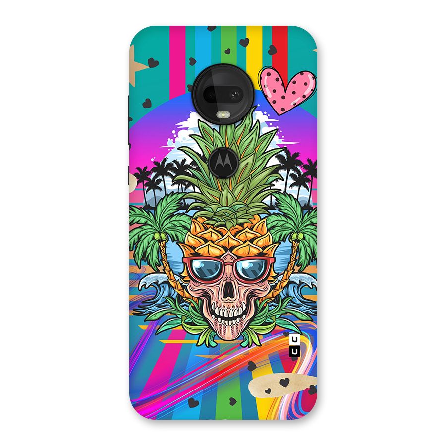 Cool Pineapple Skull Back Case for Moto G7