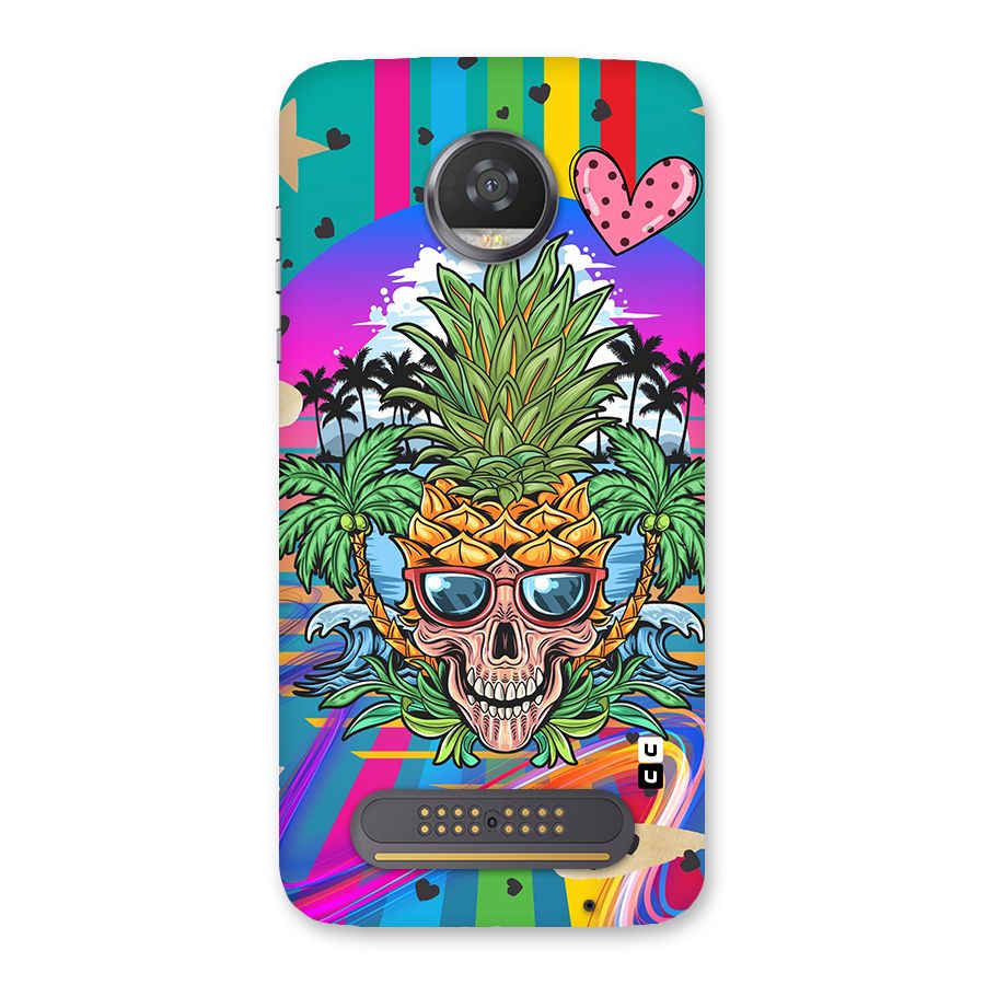 Cool Pineapple Skull Back Case for Moto Z2 Play