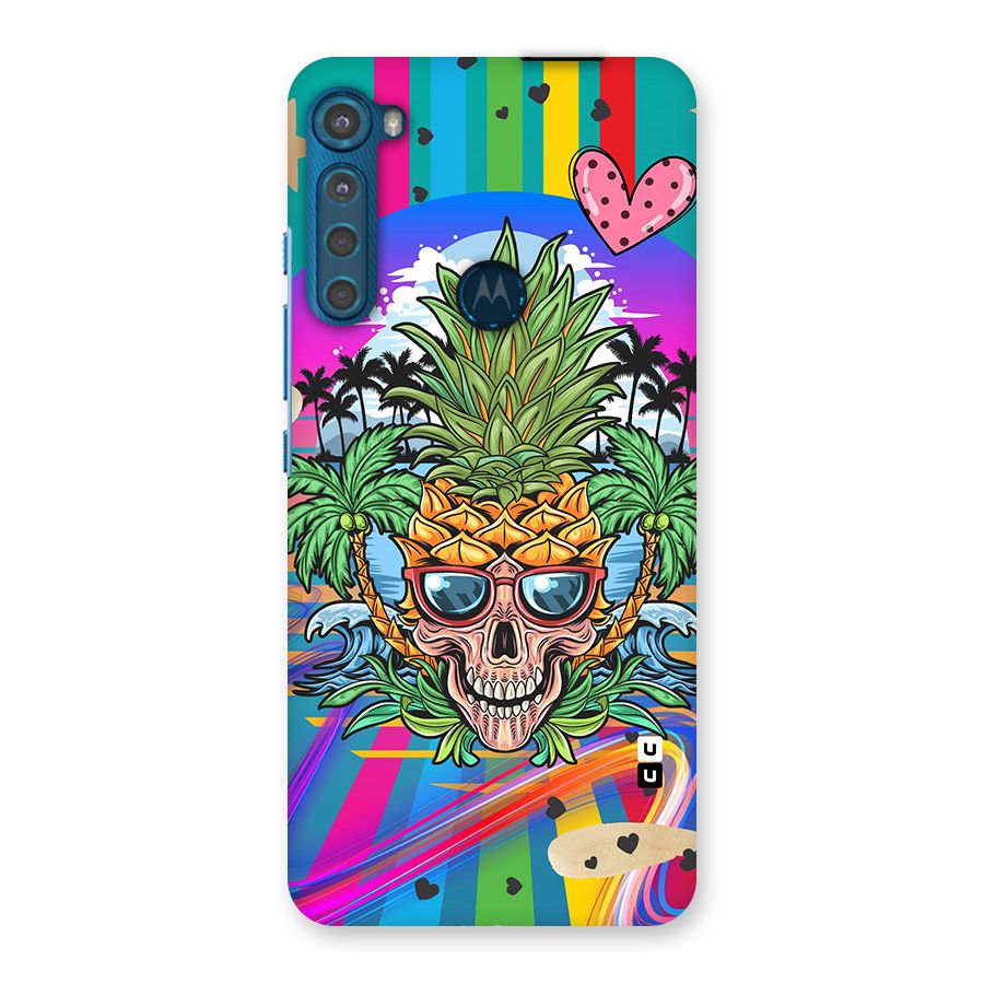 Cool Pineapple Skull Back Case for Motorola One Fusion Plus