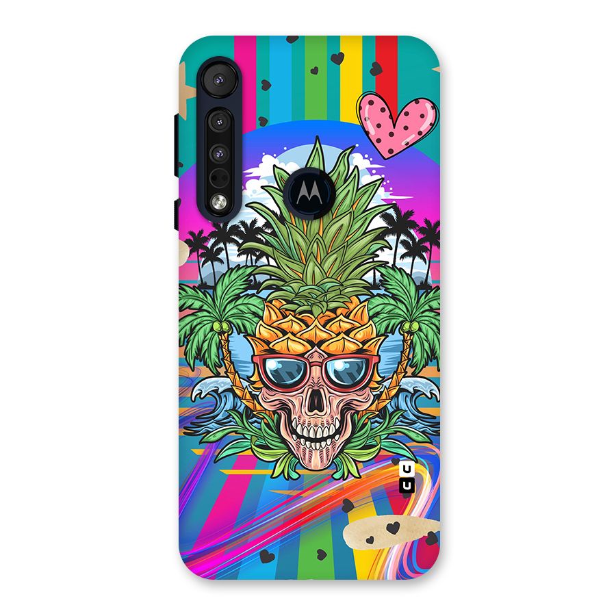 Cool Pineapple Skull Back Case for Motorola One Macro