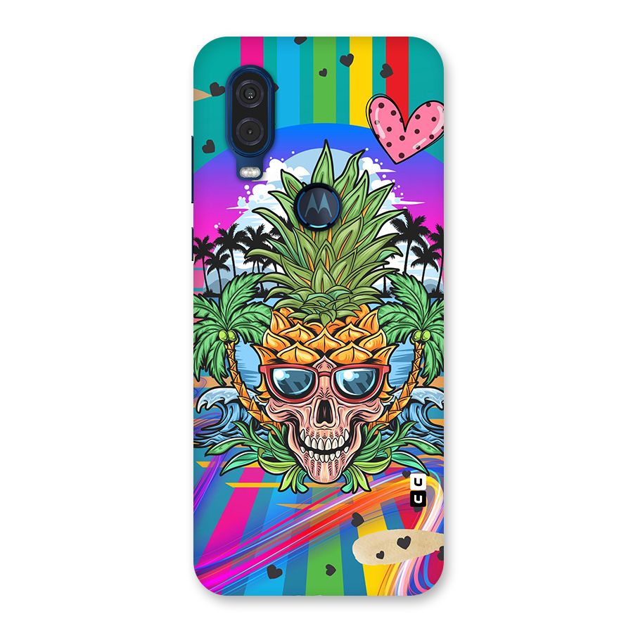 Cool Pineapple Skull Back Case for Motorola One Vision