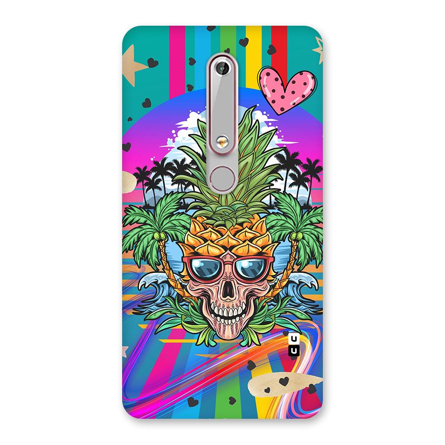 Cool Pineapple Skull Back Case for Nokia 6.1