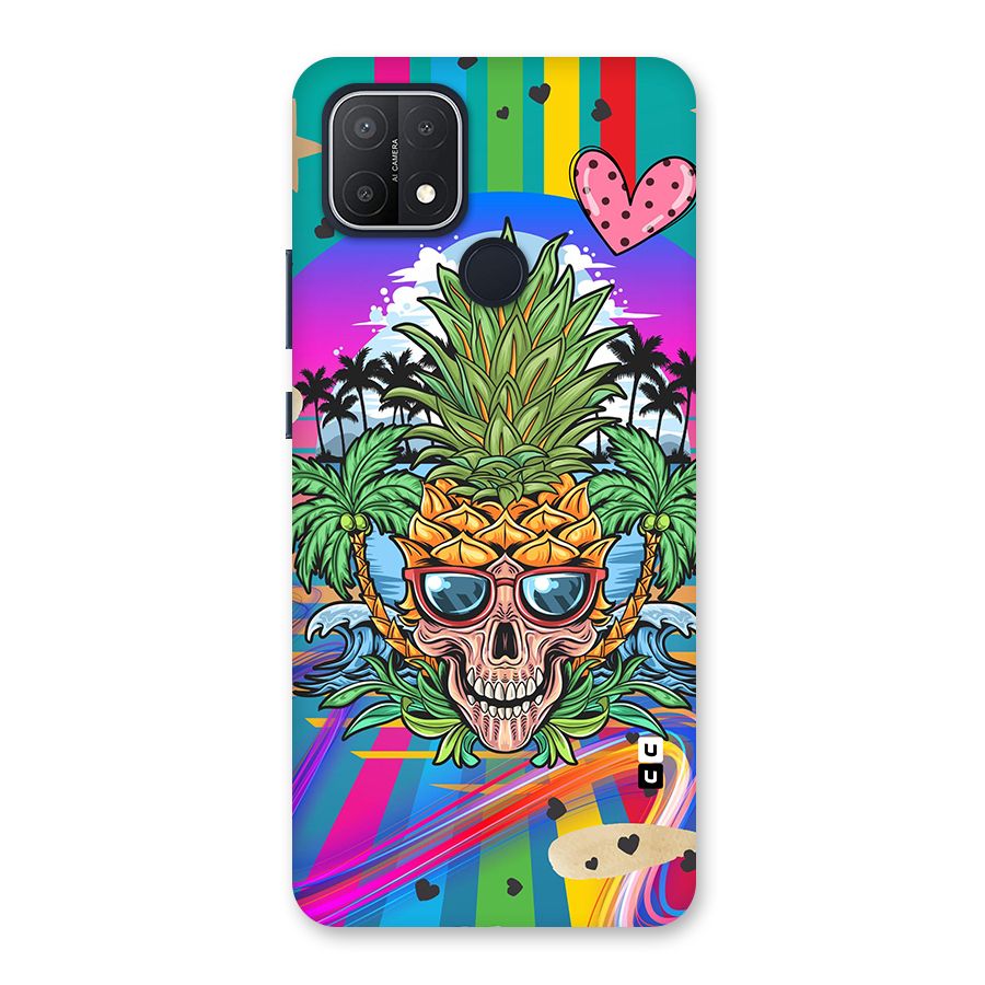 Cool Pineapple Skull Back Case for Oppo A15