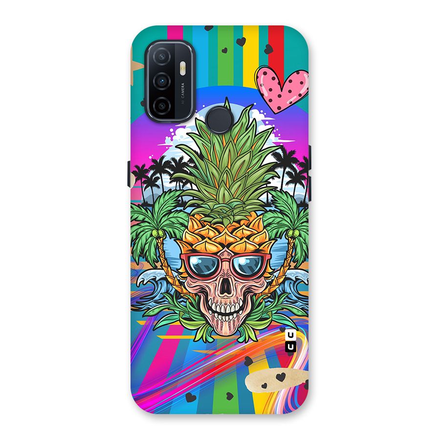 Cool Pineapple Skull Back Case for Oppo A32