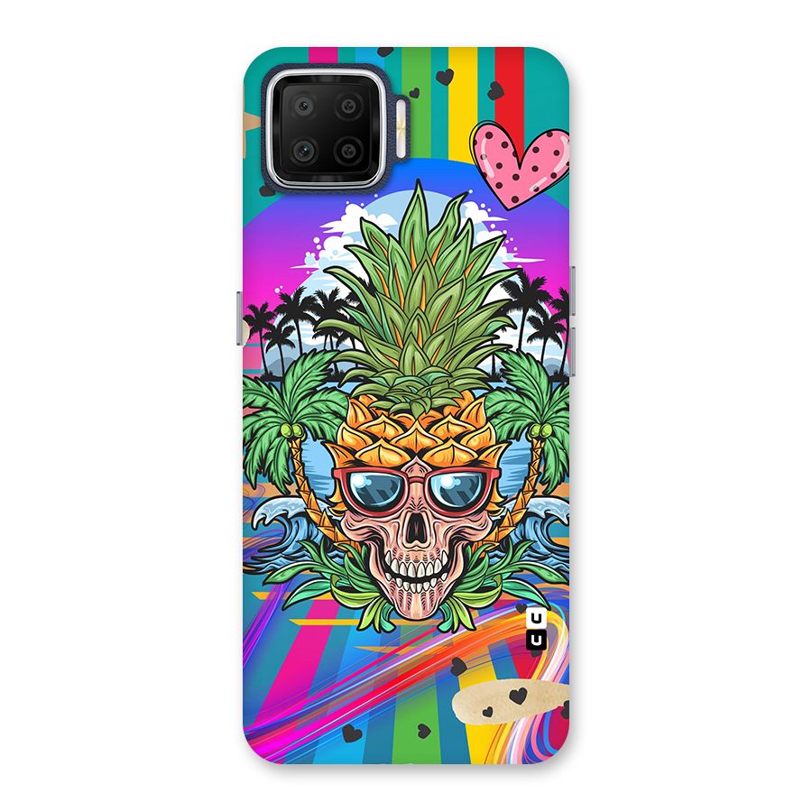 Cool Pineapple Skull Back Case for Oppo F17