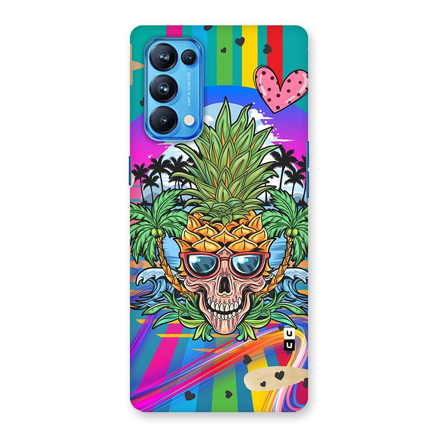 Cool Pineapple Skull Back Case for Oppo Reno5 Pro 5G