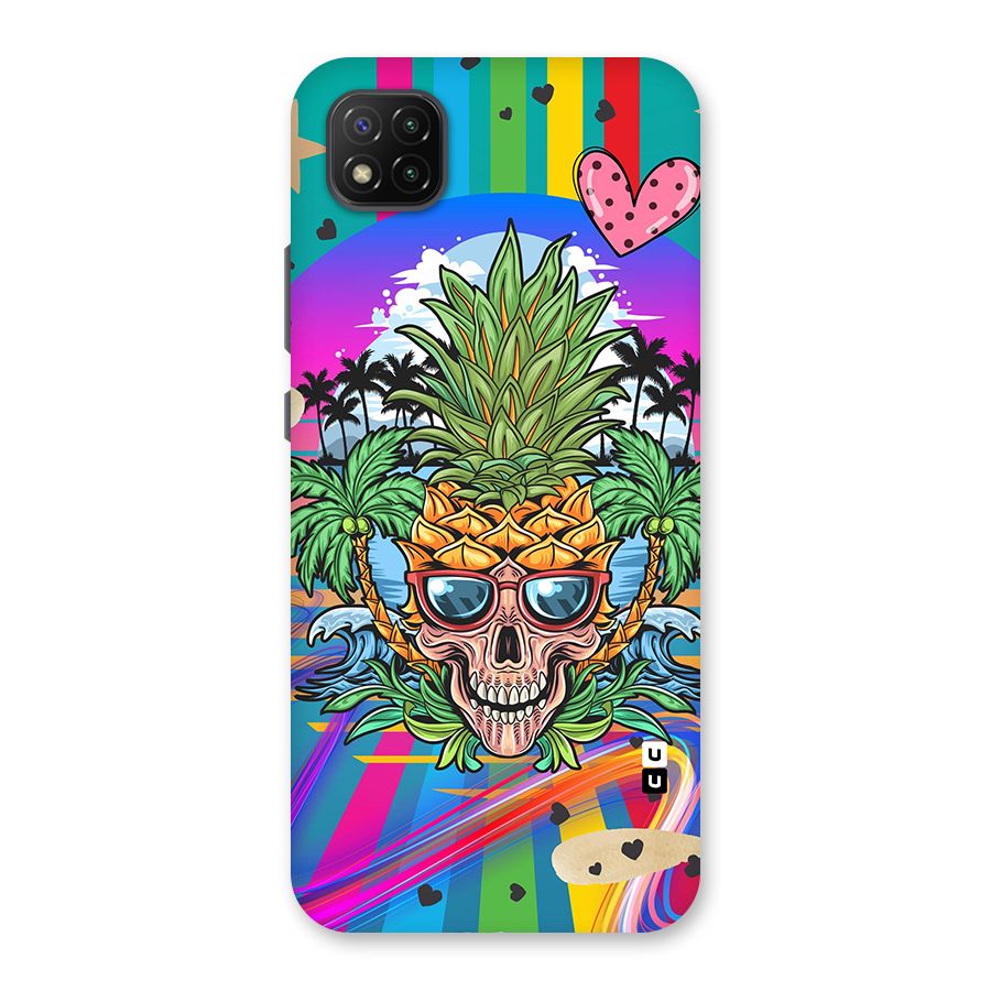 Cool Pineapple Skull Back Case for Poco C3