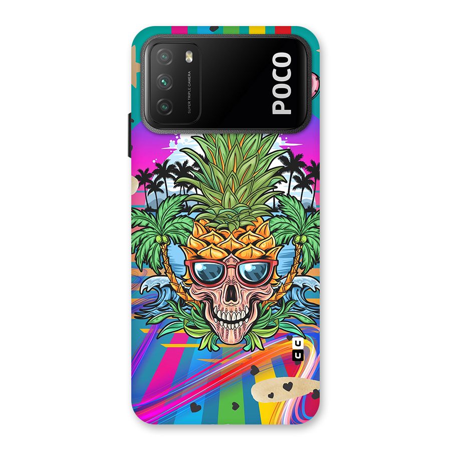 Cool Pineapple Skull Back Case for Poco M3
