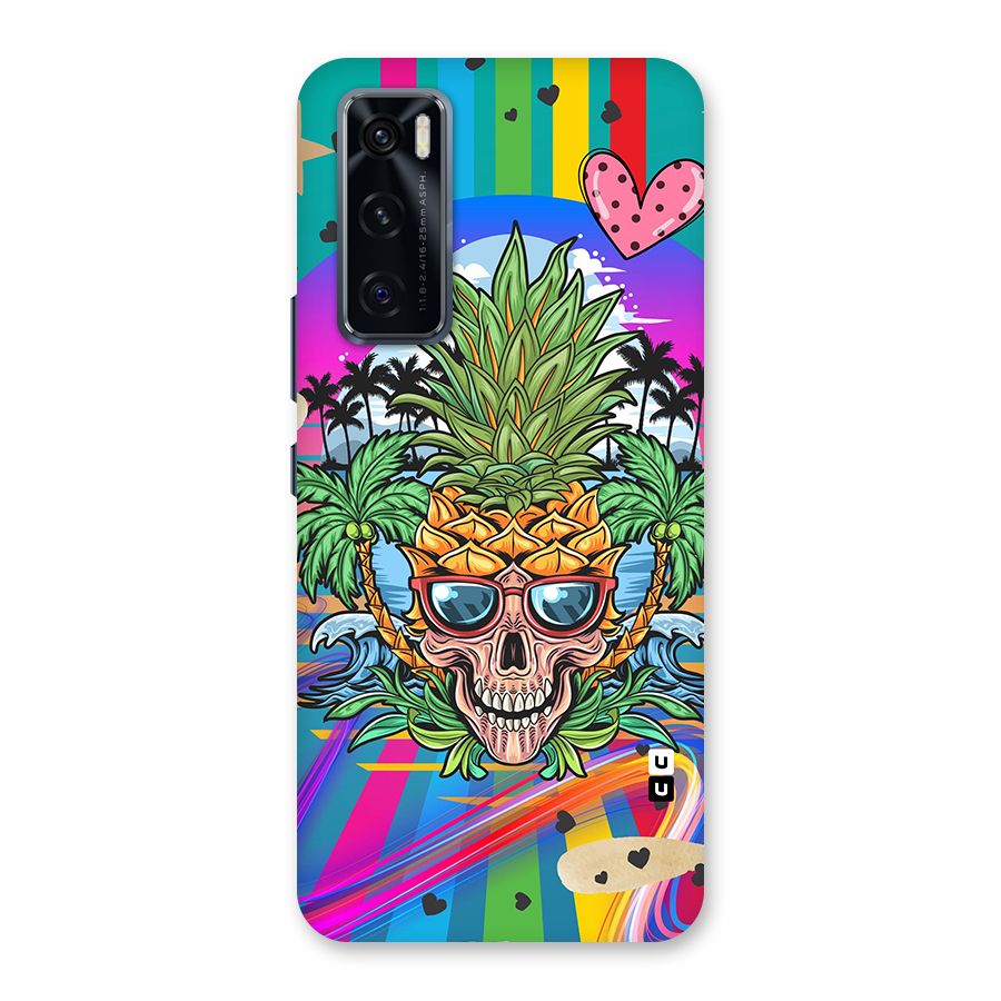Cool Pineapple Skull Back Case for Vivo V20 SE