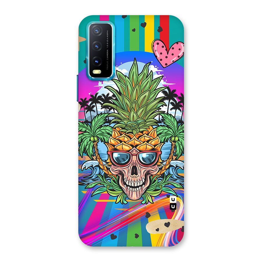 Cool Pineapple Skull Back Case for Vivo Y20