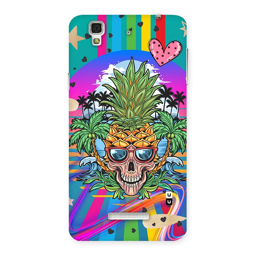 Cool Pineapple Skull Back Case for Yu Yureka