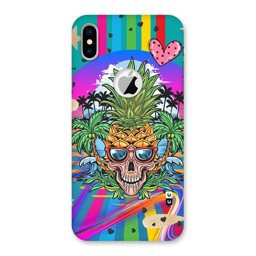 Cool Pineapple Skull Back Case for iPhone X Logo Cut
