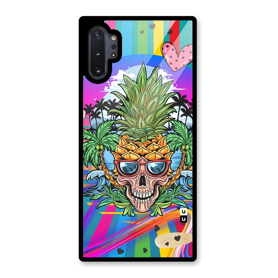 Cool Pineapple Skull Glass Back Case for Galaxy Note 10 Plus