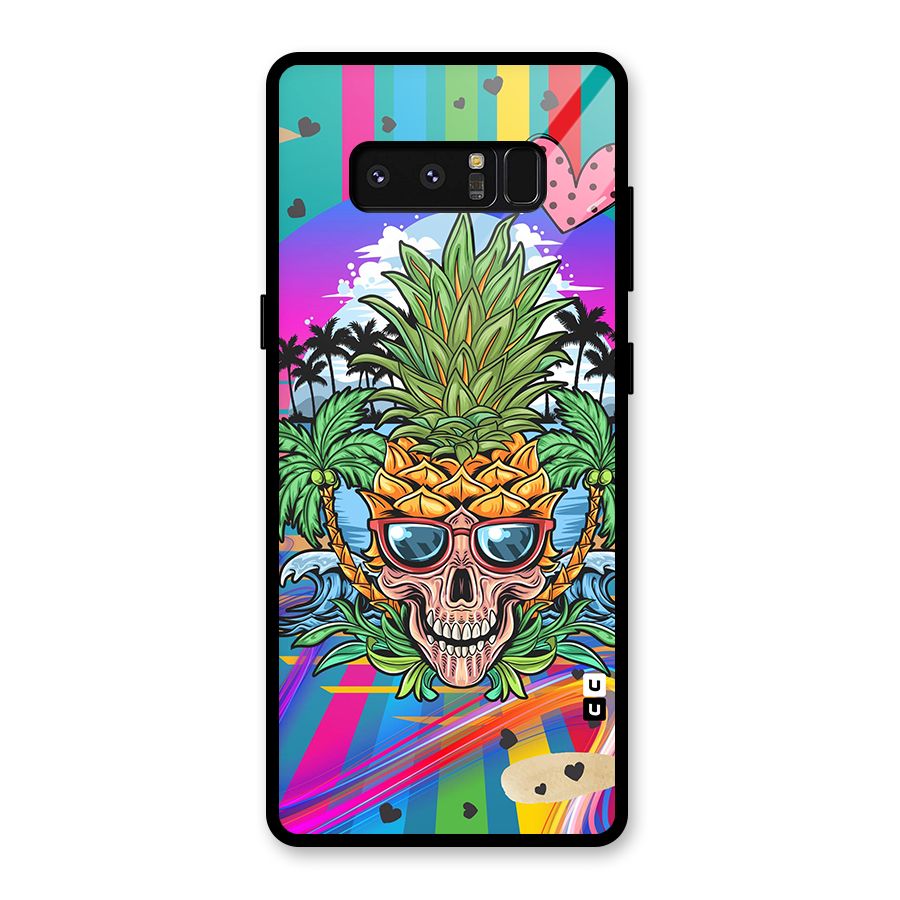 Cool Pineapple Skull Glass Back Case for Galaxy Note 8