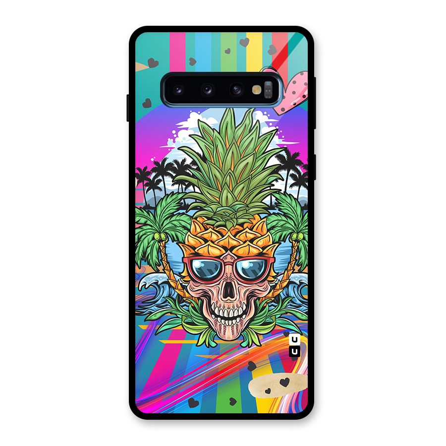 Cool Pineapple Skull Glass Back Case for Galaxy S10