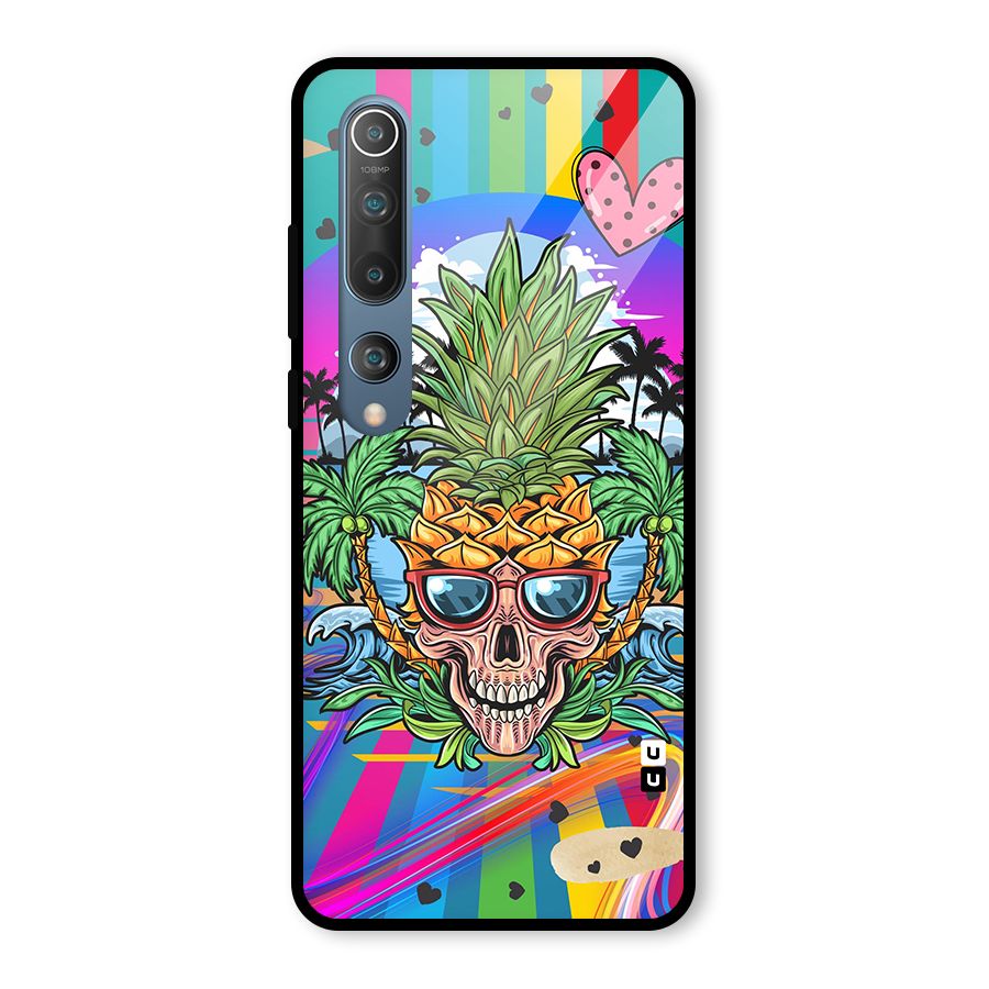Cool Pineapple Skull Glass Back Case for Mi 10