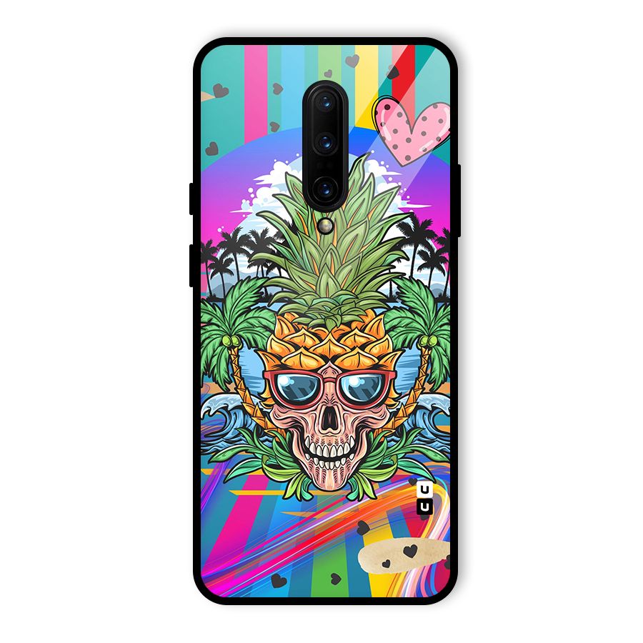 Cool Pineapple Skull Glass Back Case for OnePlus 7 Pro