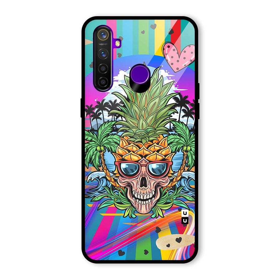 Cool Pineapple Skull Glass Back Case for Realme 5 Pro