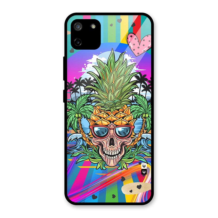 Cool Pineapple Skull Glass Back Case for Realme C11