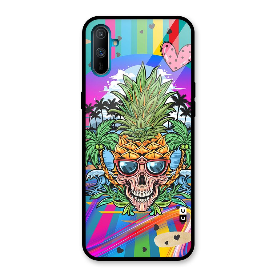 Cool Pineapple Skull Glass Back Case for Realme C3
