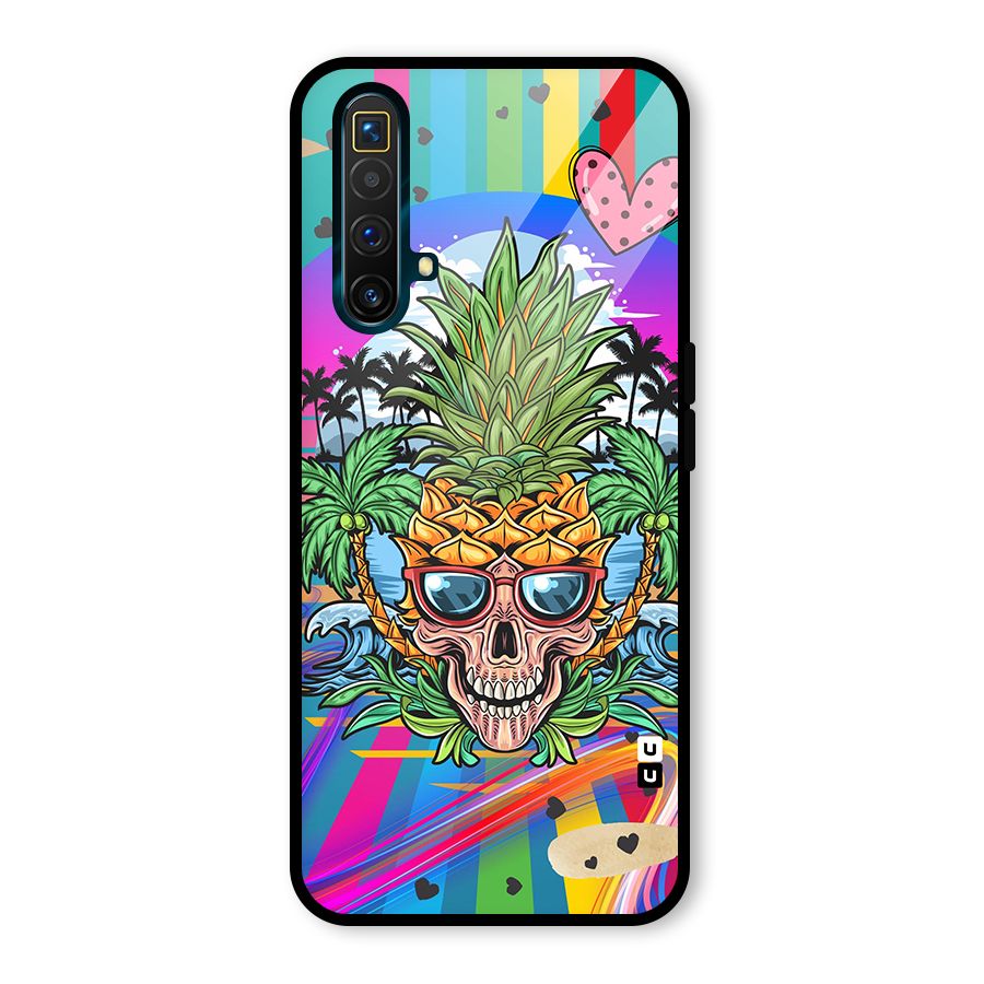 Cool Pineapple Skull Glass Back Case for Realme X3