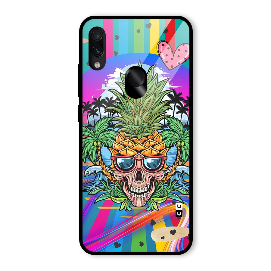 Cool Pineapple Skull Glass Back Case for Redmi Note 7 Pro