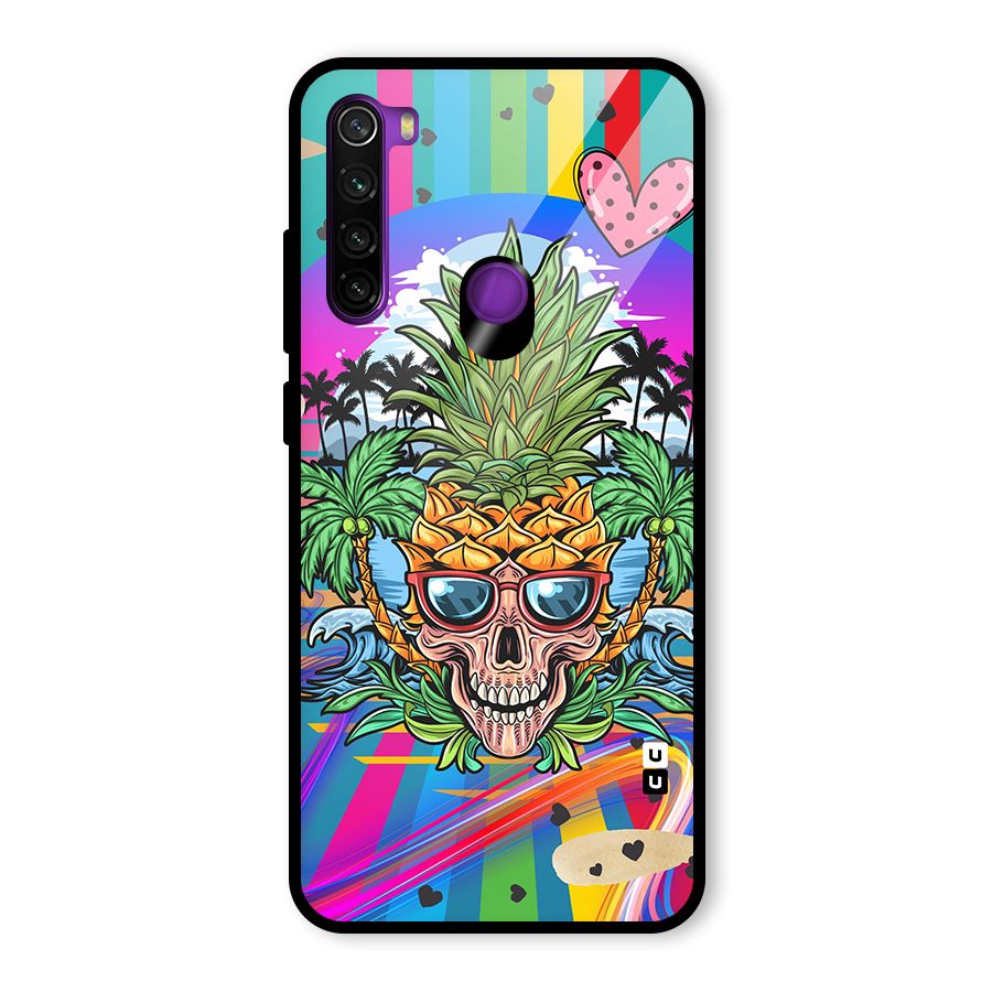 Cool Pineapple Skull Glass Back Case for Redmi Note 8