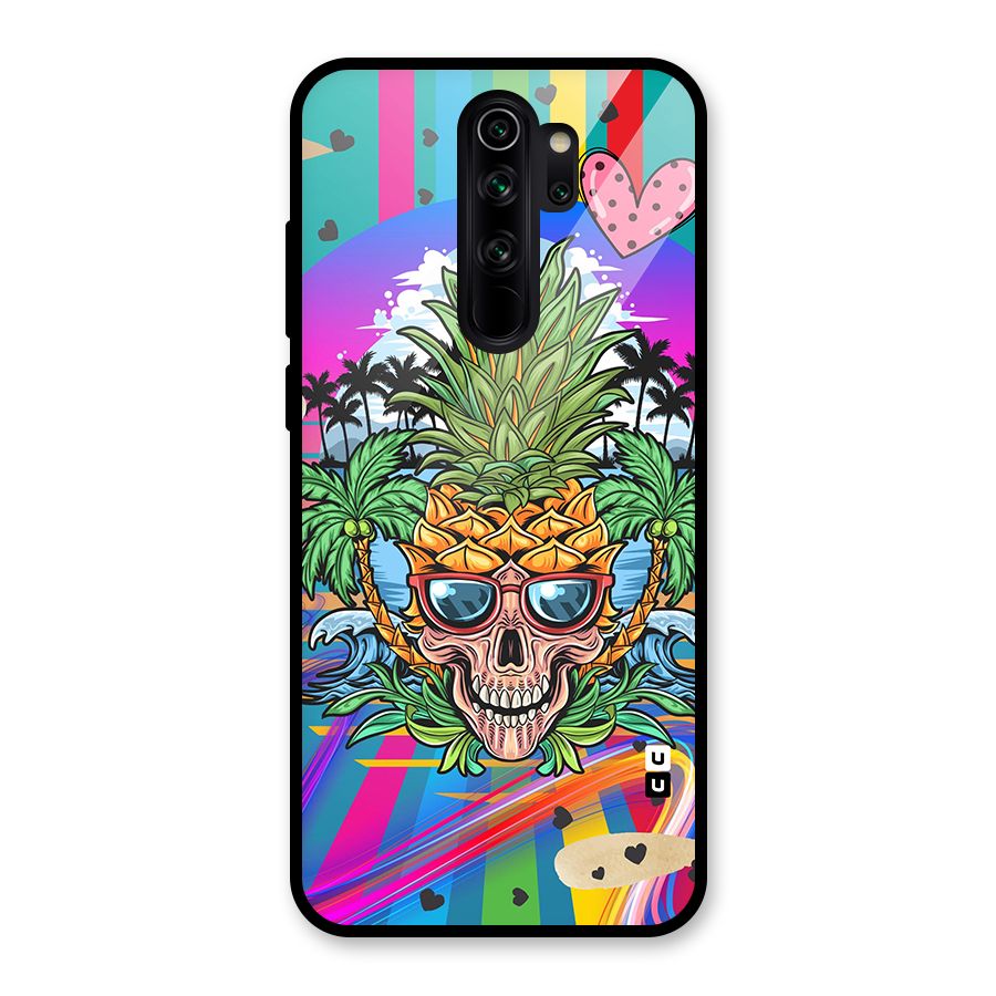 Cool Pineapple Skull Glass Back Case for Redmi Note 8 Pro