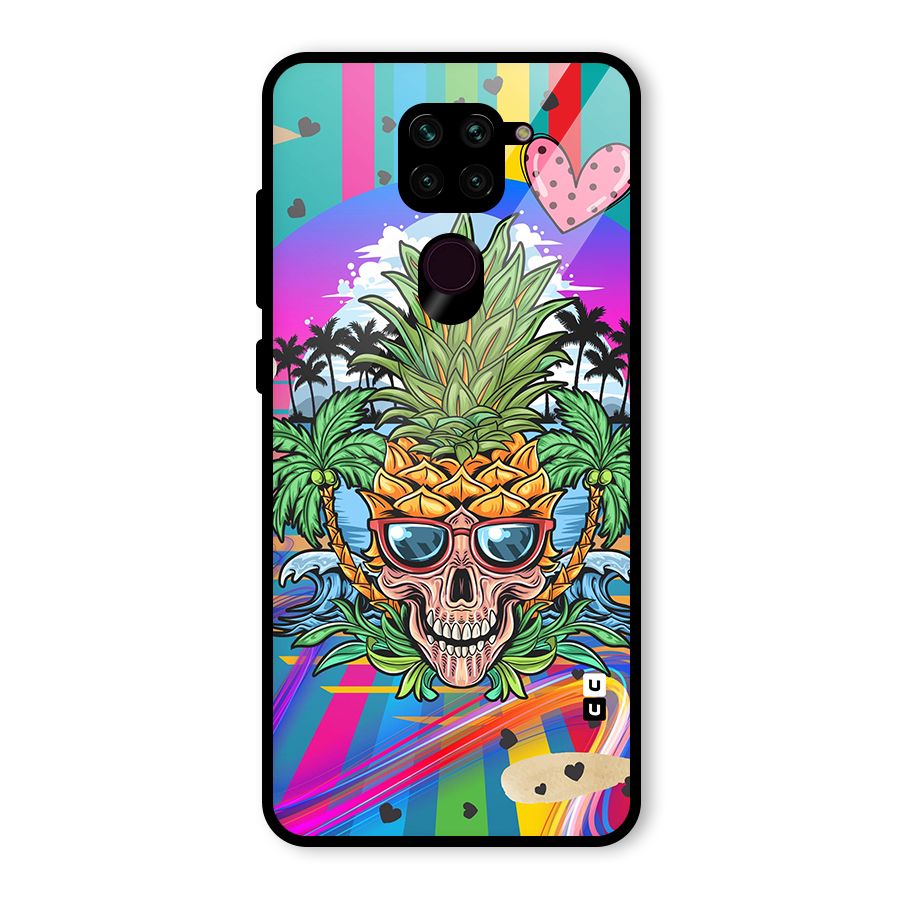 Cool Pineapple Skull Glass Back Case for Redmi Note 9